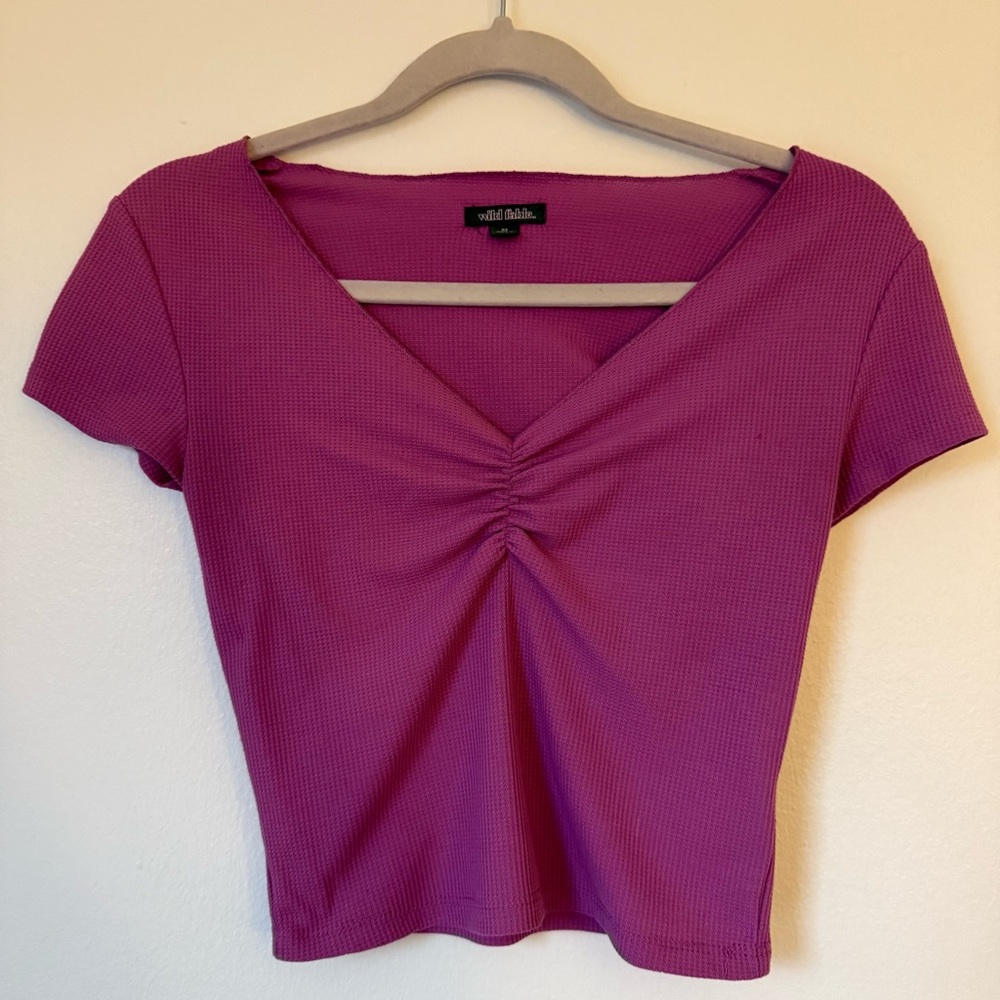 Wild Fable Women's Purple V-Neck Top